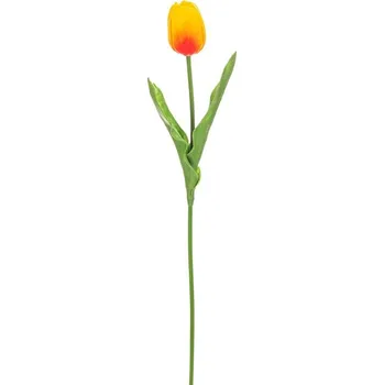 umělá květina Autronic Tulipán pěnový - umělý řezaný, barva žluto-oranžová, sada 12 ks
