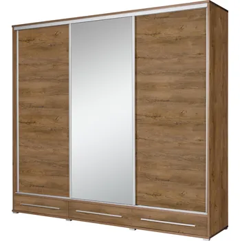 Šatní skříň MOB Hajoresta 1 (dub burgundský) (se zrcadlem)