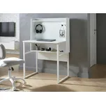 Domácí kancelářský stůl bílá dřevotříska MDF otevřené police dírkovaná nástěnka s kolíky Beliani