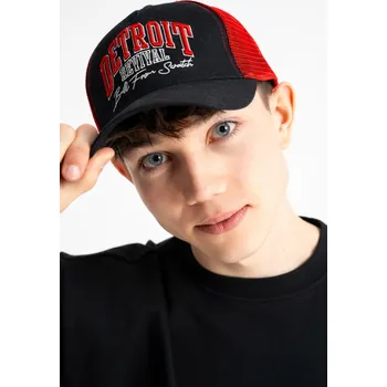 Kšiltovka Reporter Young | Chlapecká černo-červená kšiltovka s výšivkou DETROIT vpředu - Barva ČERNÁ 261-0990B-06-100-1