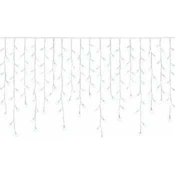 LED páska DECOLED Easy Fix venkovní LED rampouchy světelné 300 × 90 cm, ledově bílá, 174 diod, bílý kabel IP67, prodlužovací