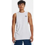 Pánské tílko UNDER ARMOUR LEFT CHEST CUT OFF TANK 1329286-100 BÍLÁ M