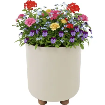 Květináč PLASTOVÝ KVĚTINÁČ TERRA 19,5X21 CM BÉŽOVÁ