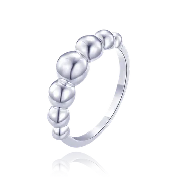 Šperk MINET Stříbrný prsten s kuličkami vel. 51 JMAS0264SR51