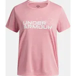 Dívčí triko UNDER ARMOUR TECH TWIST WDMK LOGO SS 6007134-600 RŮŽOVÁ 140-146