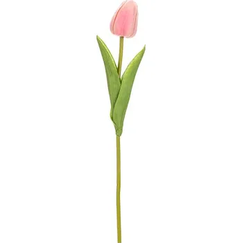 umělá květina Autronic Tulipán pěnový - umělý řezaný, barva růžovo-bílá, sada 24 ks