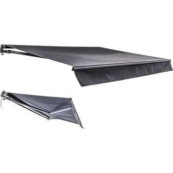 Markýza Elektrická markýza s kloubovým ramenem 295 x 200 cm, s LED osvětlením, motorizovaná, antracitová | 509201