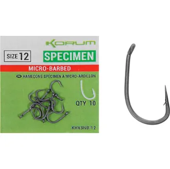 Rybářský háček Háčky Korum Specimen 10ks Velikost háčku: 10 Získejte slevu -5% za registraci v e-shopu