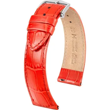 Řemínek na hodinky Louisianalook L - Kožený řemínek na hodinky 20 mm červený