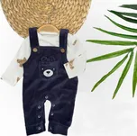 2dílná dětská souprava – triko a sametové kalhoty s laclem Medvídek 68/74 (6-9 m)