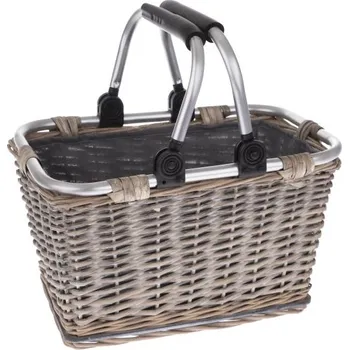 Casa de Engel Proutěný košík s kovovými uchy