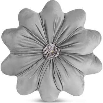 Dekorativní polštářek DEKORAČNÍ POLŠTÁŘ FLORES 5 Ø40 CM STŘÍBRNÁ