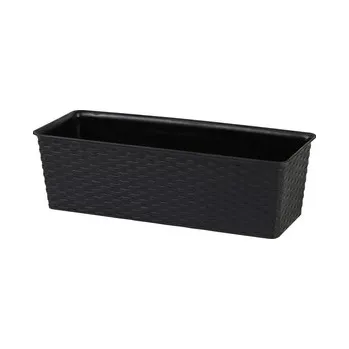 Květináč DOCHTMANN Květináč rattan obdelník 40x16,5x12cm, černý