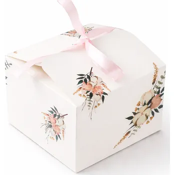 Výslužková krabice se stuhou Pink střední 16,5x16,5x11cm