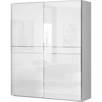 Šatní skříň Dvoudveřová posuvná skříň Tiana š.182cm–bílá - základní