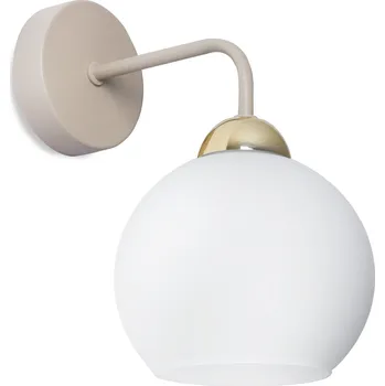 Nástěnné svítidlo Nástěnné svítidlo Eliza, 1x bílé skleněné stínítko, g/be