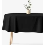 Oválný ubrus 100% bavlněné plátno - černý 140 x 200 cm