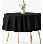 Kulatý ubrus 100% bavlněné plátno - černý Ø 120 cm