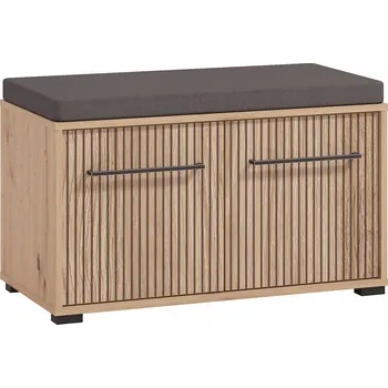 Botník s polstrováním Rue - dub artisan/černá