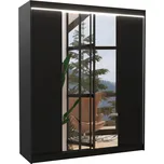 Šatní skříň Balance 180 s LED osvětlením - ADRK FURNITURE Černá 180x215 cm