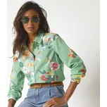 Košile s potiskem květů zelená/vícebarevná 38