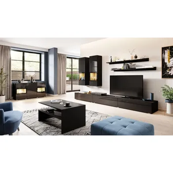 Obývací stěna Obývací sestava ATHENS Černý supermat