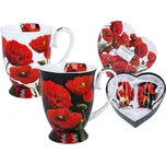 Carmani® Hrnek 350 ml - Laura Lozano "Vlčí máky" - sada 2 ks v srdci