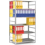 B2B Partner Regál na šanony COMPACT, 2500 x 750 x 600 mm, šedý, základní