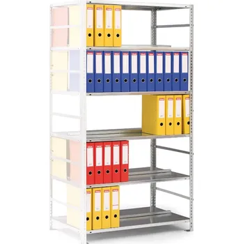 Prodejní regál META Regál na šanony COMPACT, 2200 x 1000 x 600 mm, šedý, přídavný