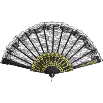 Karnevalový doplněk Vějíř krajkový černý