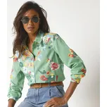 Košile s potiskem květů zelená/vícebarevná 36