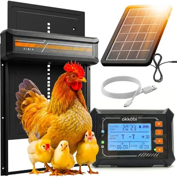 Chov hospodářského zvířete Automatická dvířka do kurníku solární s bezdrátovým ovládáním - LCD displej, časovač a světelný senzor - Foxproof 26