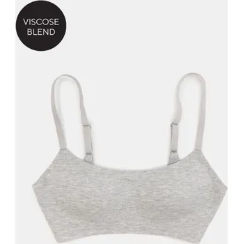 Podprsenka Sinsay - Zpevněná viskózová podprsenka typu top - šedá - 590IJ-09M - 590IJ-09M-S