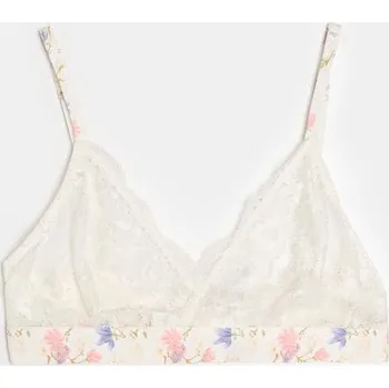 Podprsenka Sinsay - Krajková měkká podprsenka s květinovým vzorem - krémová - 598IJ-01X - 598IJ-01X-S