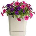 PLASTOVÝ KVĚTINÁČ CUBI 30X33 CM BÉŽOVÁ