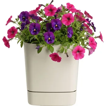 Květináč PLASTOVÝ KVĚTINÁČ CUBI 30X33 CM BÉŽOVÁ