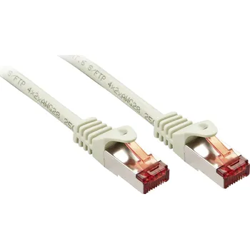 Datový kabel LINDY 47344 RJ45 síťové kabely, propojovací kabely CAT 6 S/FTP 2.00 m šedá 1 ks