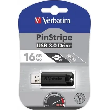 USB flash disk Flash disk Verbatim USB DRIVE 3.0 16GB PINSTRIPE BLACK 16 GB USB 3.0 černý