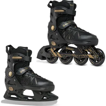 RAVEN Nastavitelné brusle Raven Expert 2v1 43/46 ČERNÁ|ŽLUTÁ