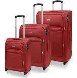 AVANCEA Sada textilních cestovních kufrů A1011-1 červená 2W S,M,L