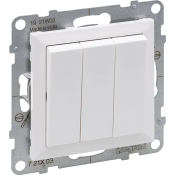 vypínač LEGRAND Spínač SUNO 721103 trojitý bílá 721103