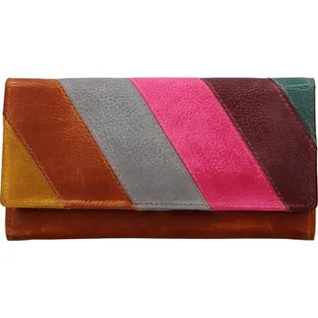 Peněženka Lagen dámská peněženka kožená 862-77/D - hnědá/multi - CARAMEL/MULTI