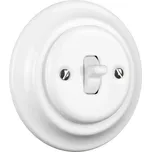 Elhard Kulatý keramický vypínač s páčkou č.6, bílý - kompletní