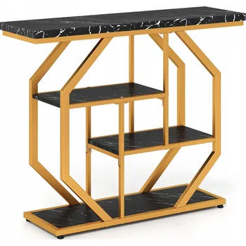 Konferenční stolek Konzolový Stolek Costway zlatá matná 100 x 80 x 29,5 cm