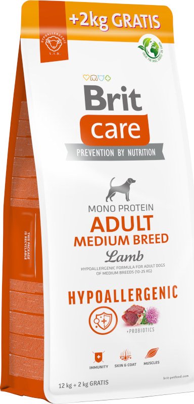 Brit Care Dog Hypoallergenic Adult Medium Breed 12 + 2 kg