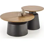 Konferenční stolky MALOMI set 2ks přírodní/černá