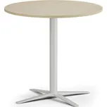 Konferenční stolek AURA, průměr 60 cm, bílá podnož, bříza 225948856