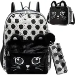 Jasmine Dívčí školní batoh set 3v1 Plyšová kočička 25L Jasminestar 11905-3