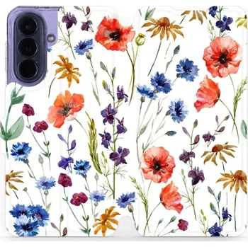 Pouzdro na mobilní telefon Flip pouzdro Mobiwear na mobil Samsung Galaxy A57 5G - MP04S, luční kvítí (Knížkové flip pouzdro, obal, kryt na mobil Samsung Galaxy A57 5G, tenký design, silikonová vanička, stojánek)