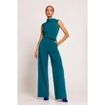 DÁMSKÝ ELEGANTNÍ OVERAL BEZ RUKÁVŮ ZÚŽUJÍCÍ POSTAVU TMAVĚ MODRÝ 36 S